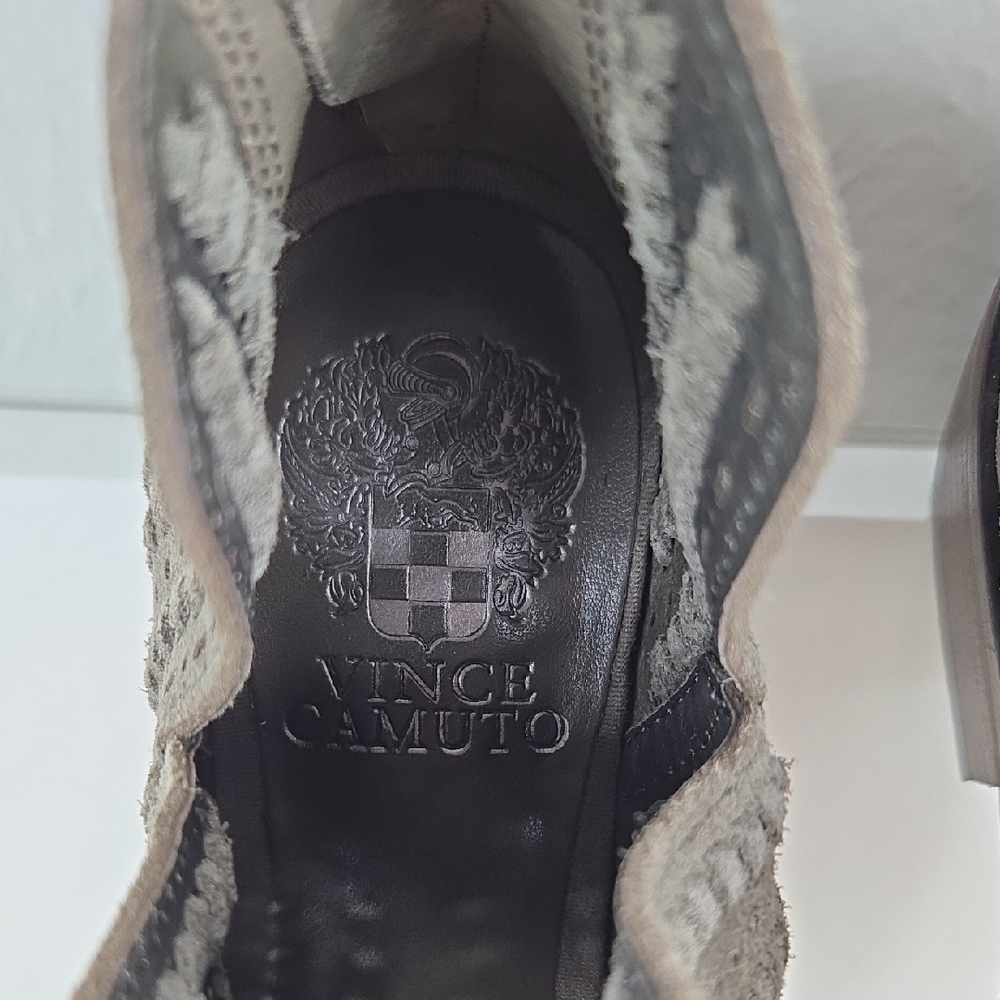Vince Camuto Prasata Suede Leather Bootie Gray Size 8 - Picture 7 of 10